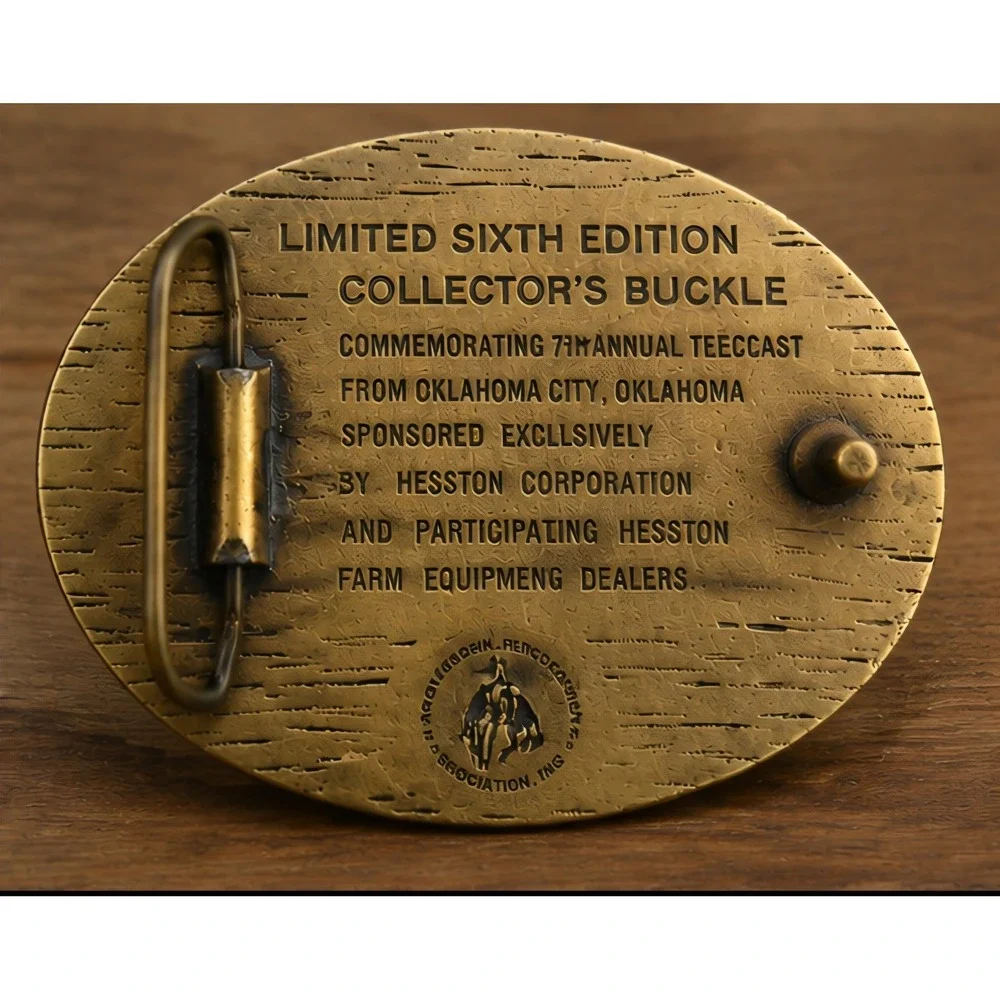 Vintage 1980 Hesston Limited 6th Edition Collector's NFR Belt Buckle #1449
